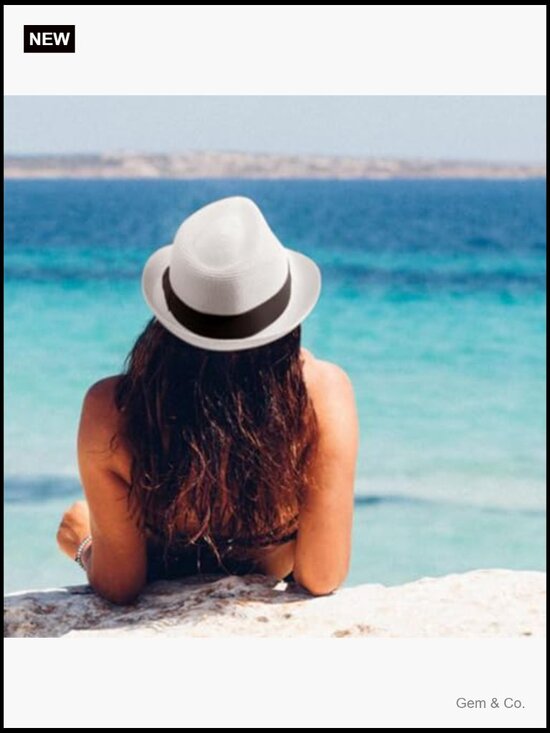 Straw Sun Hat Short Brim Panama Fedora Beach UPF 50+ Roll-up Travel Hat